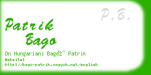 patrik bago business card